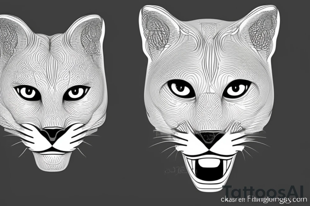 Cougar face tattoo idea
