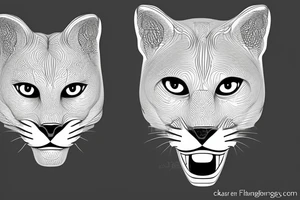 Cougar face tattoo idea