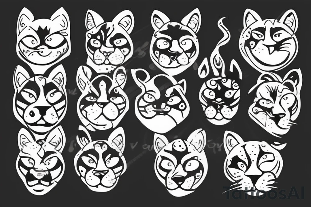 Cougar face tattoo idea
