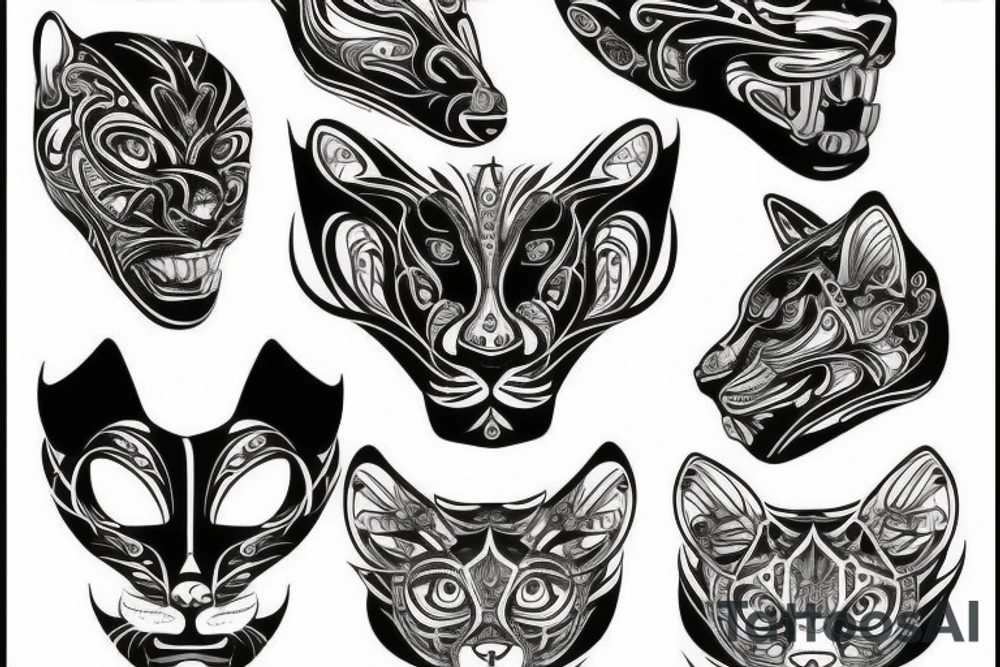 Cougar face tattoo idea