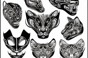 Cougar face tattoo idea