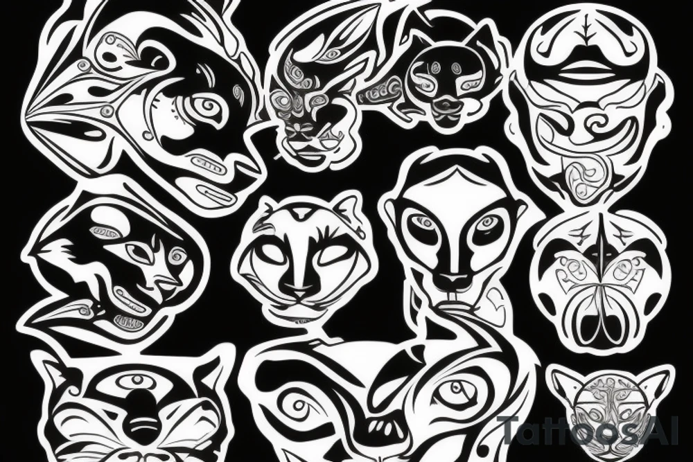 Cougar face tattoo idea