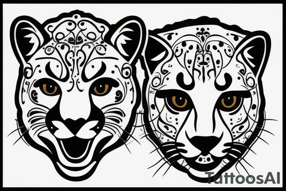 Cougar face tattoo idea