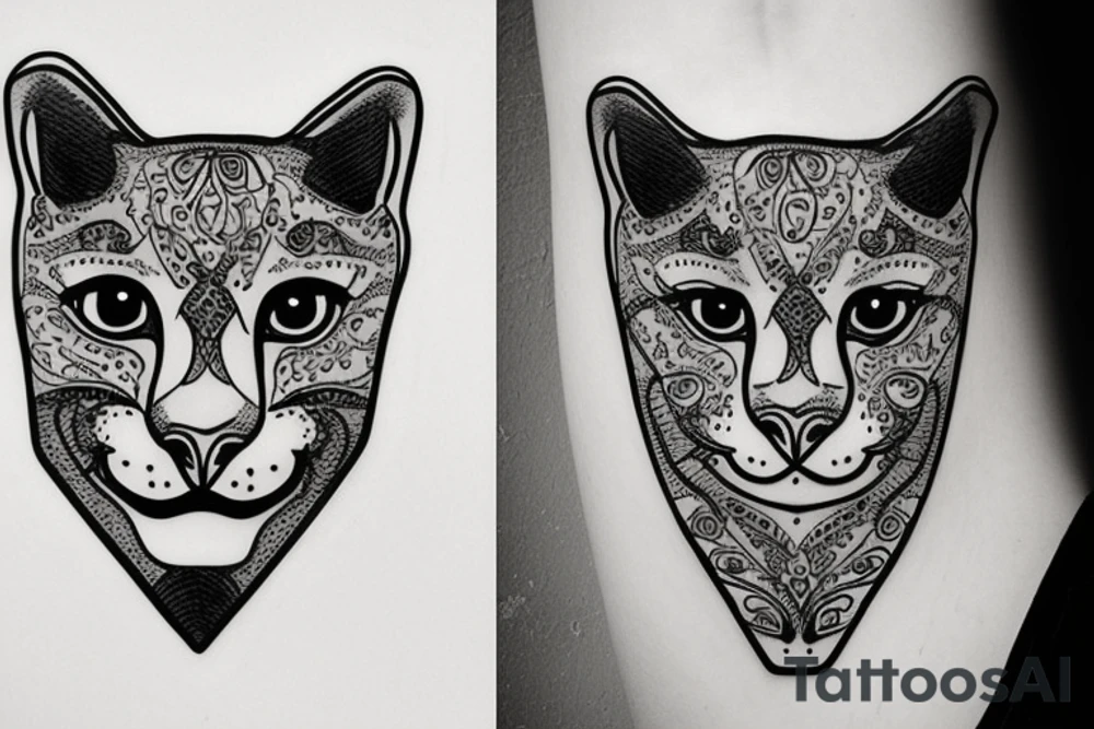 Cougar face tattoo idea