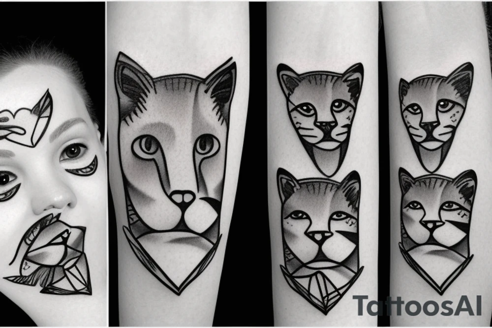 Cougar face tattoo idea
