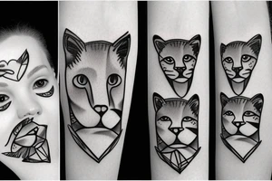 Cougar face tattoo idea