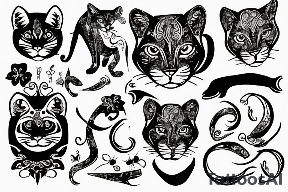 Cougar face tattoo idea