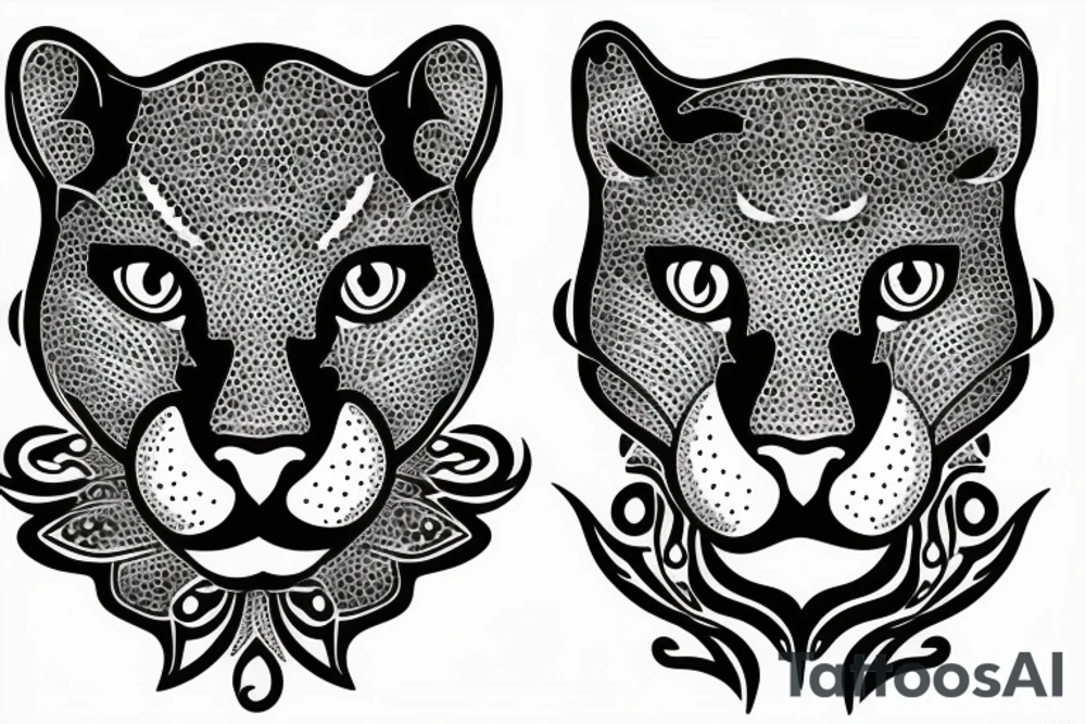 Cougar face tattoo idea