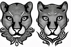Cougar face tattoo idea