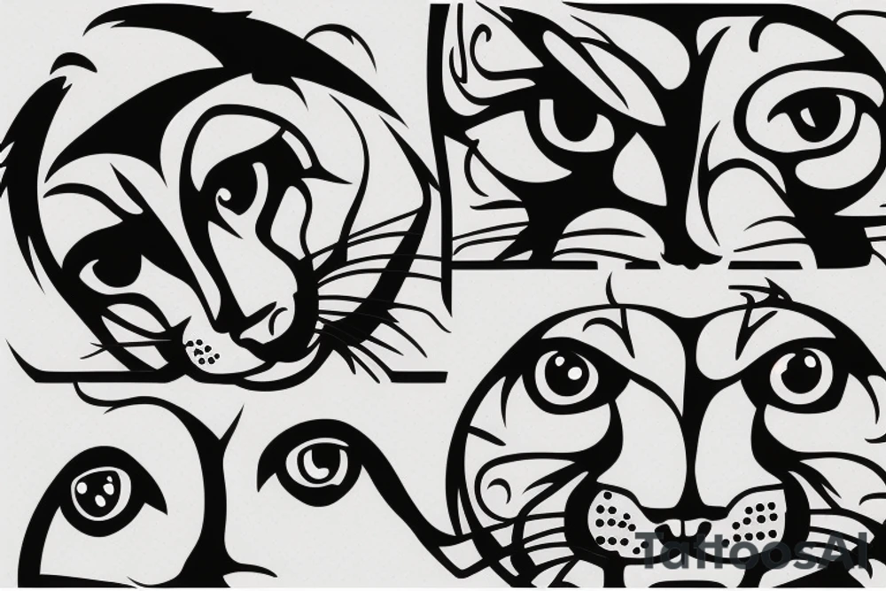 Cougar face tattoo idea