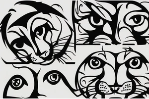 Cougar face tattoo idea