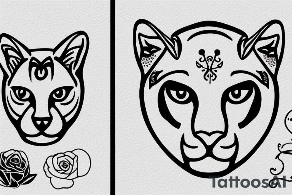 Cougar face tattoo idea