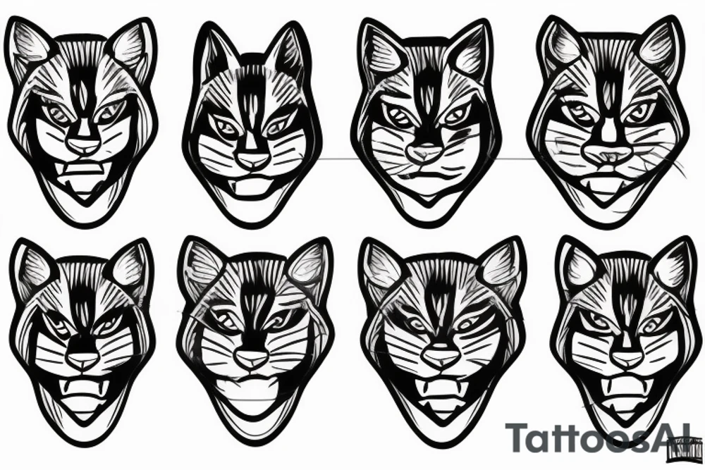 Cougar face tattoo idea