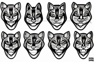 Cougar face tattoo idea