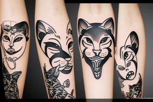 Cougar face tattoo idea