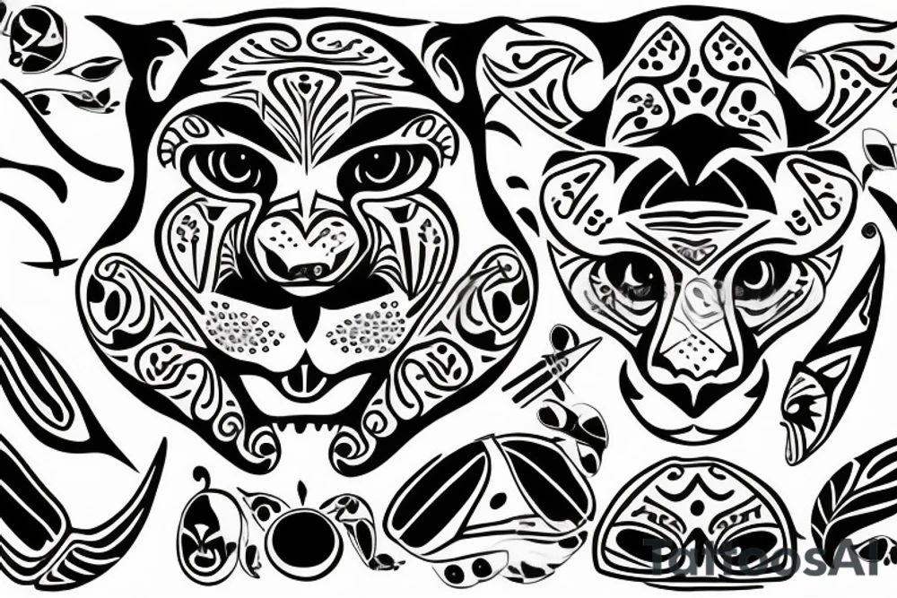 Cougar face tattoo idea