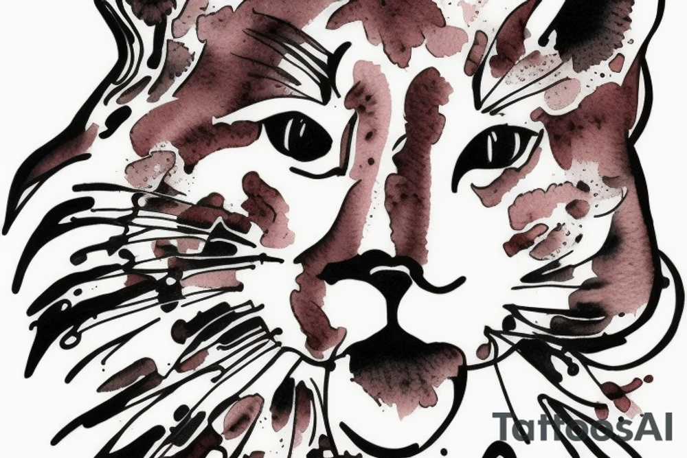 Cougar face tattoo idea