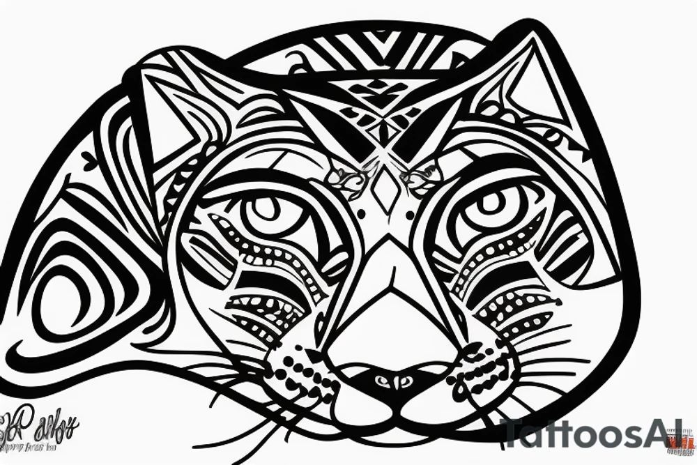Cougar face tattoo idea