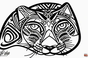 Cougar face tattoo idea