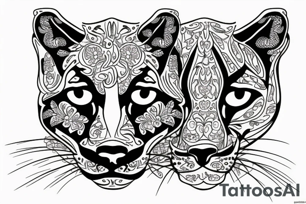 Cougar face tattoo idea
