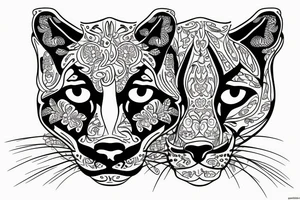 Cougar face tattoo idea