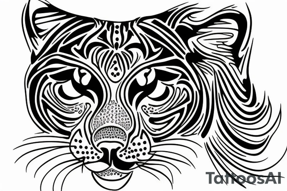 Cougar face tattoo idea