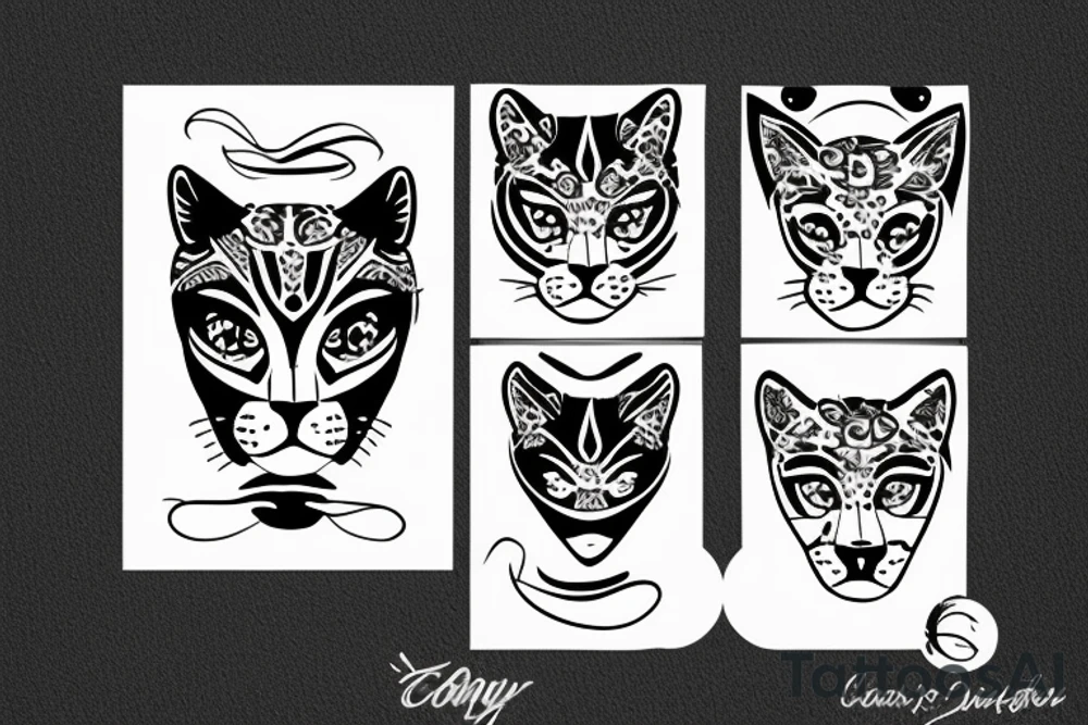 Cougar face tattoo idea