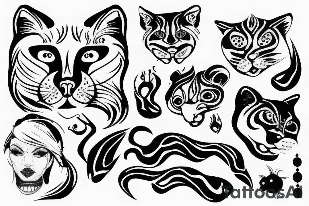 Cougar face tattoo idea
