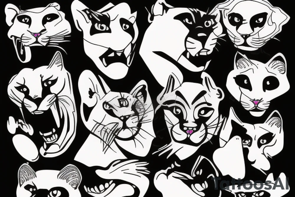 Cougar face tattoo idea