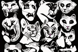 Cougar face tattoo idea