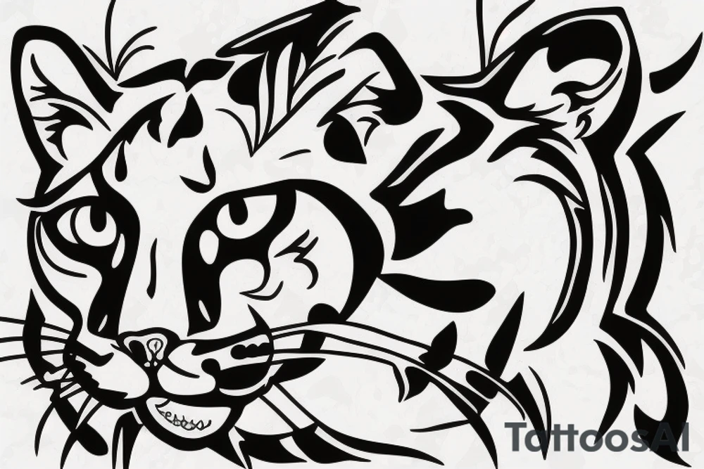 Cougar face tattoo idea