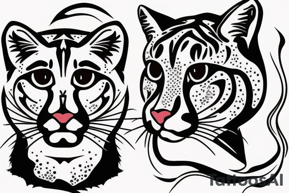 Cougar face tattoo idea