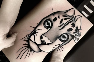 Cougar face tattoo idea