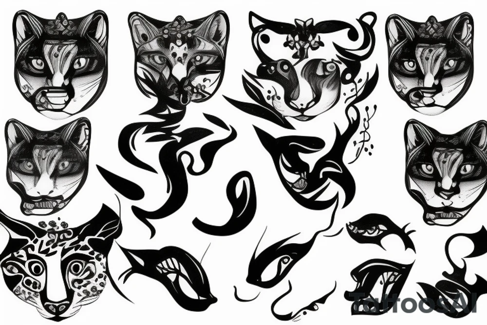 Cougar face tattoo idea