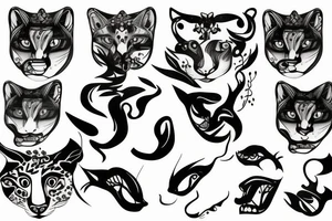 Cougar face tattoo idea