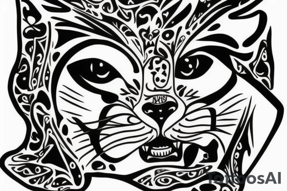Cougar face tattoo idea
