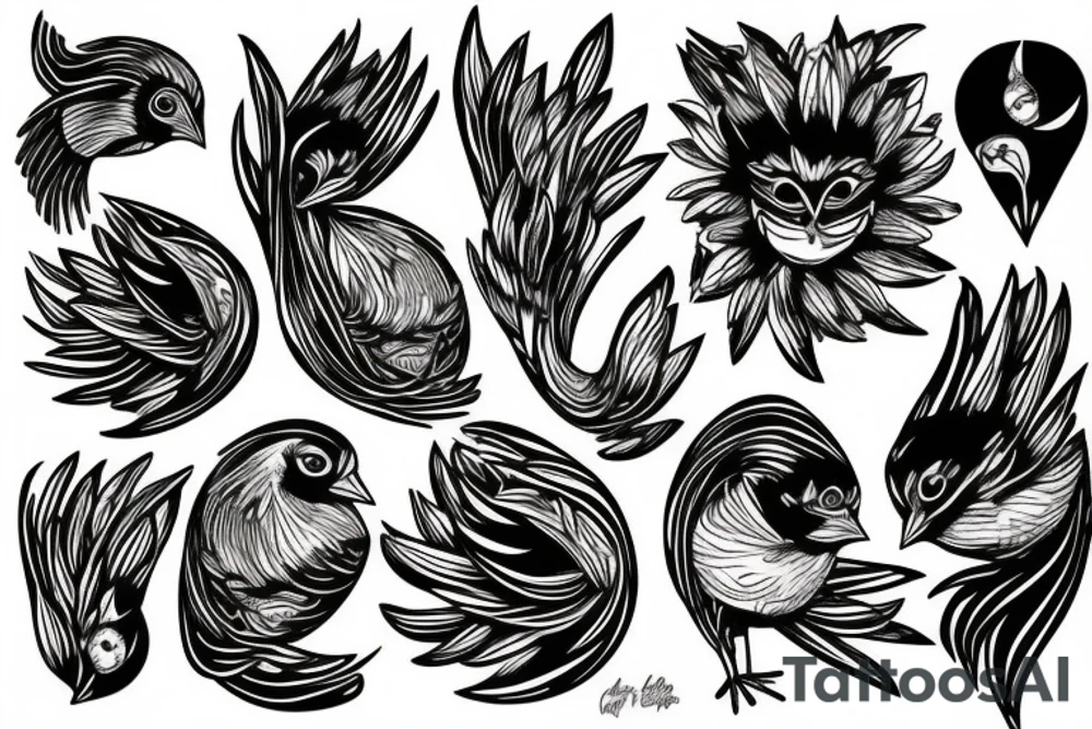 Yellow canary tattoo idea