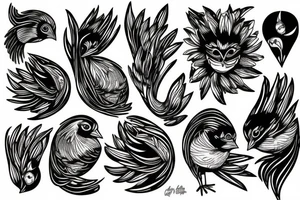 Yellow canary tattoo idea