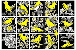 Yellow canary tattoo idea