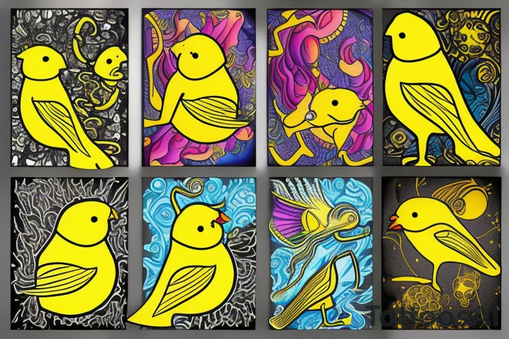 Yellow canary tattoo idea