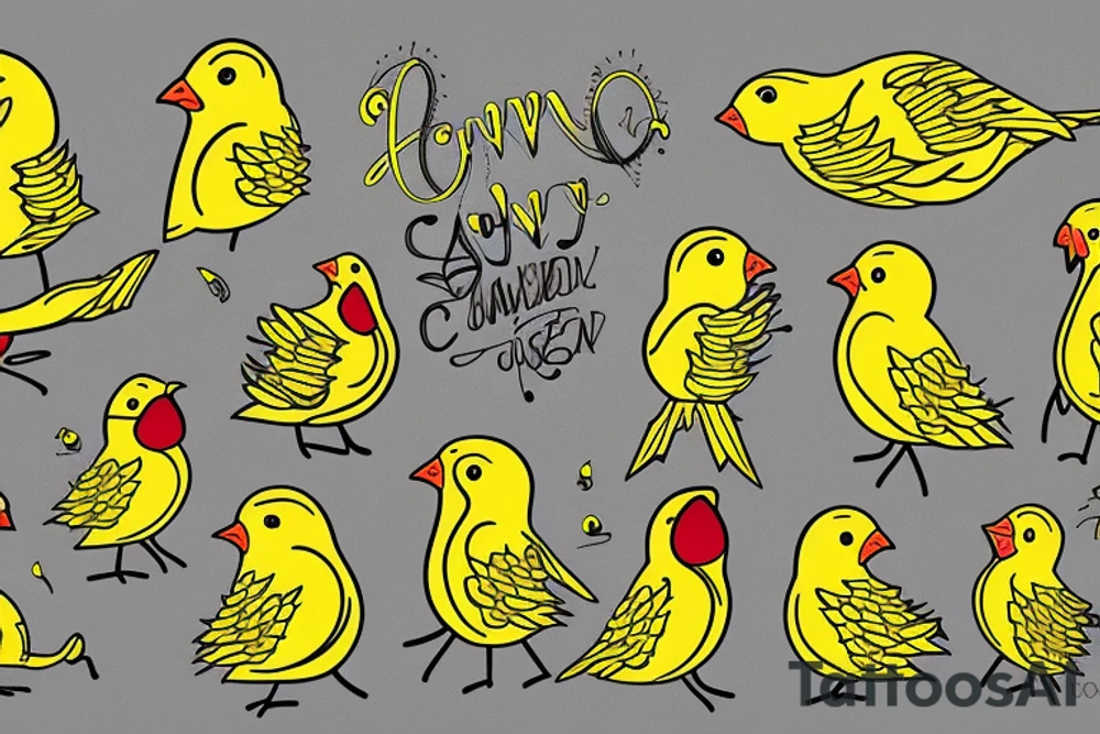 Yellow canary tattoo idea