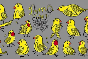 Yellow canary tattoo idea