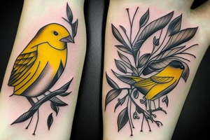 Yellow canary tattoo idea
