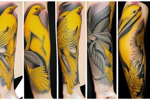 Yellow canary tattoo idea