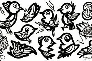 Yellow canary tattoo idea