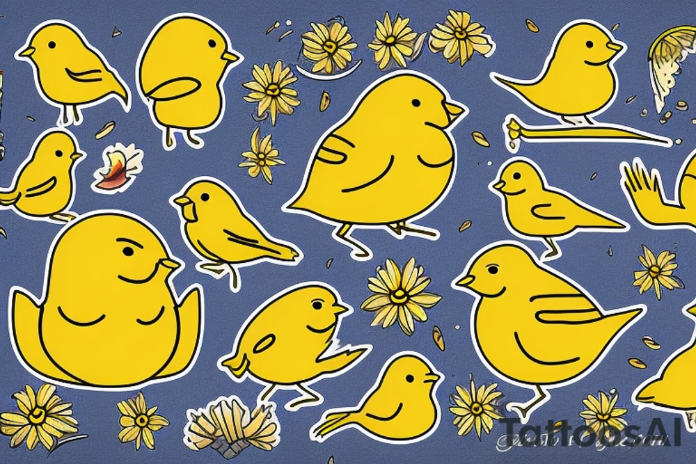 Yellow canary tattoo idea