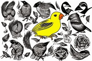 Yellow canary tattoo idea