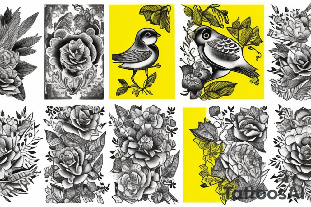 Yellow canary tattoo idea