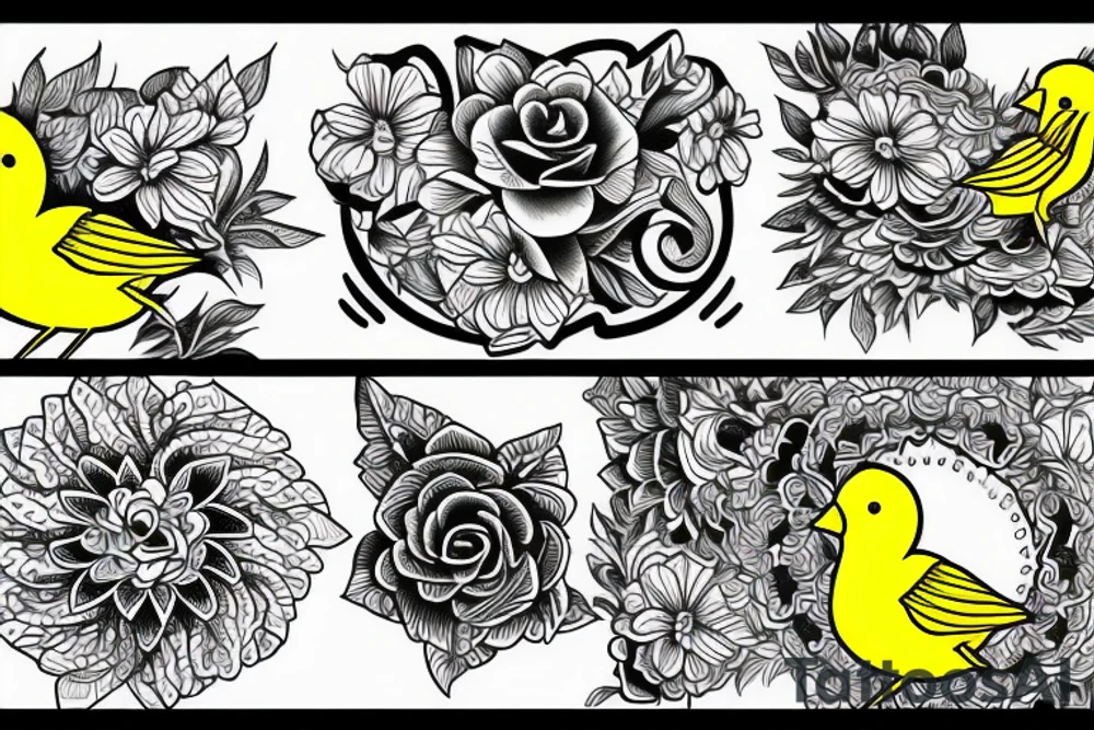 Yellow canary tattoo idea