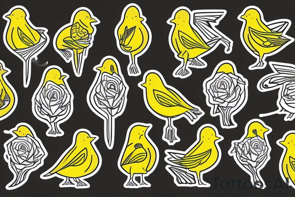 Yellow canary tattoo idea